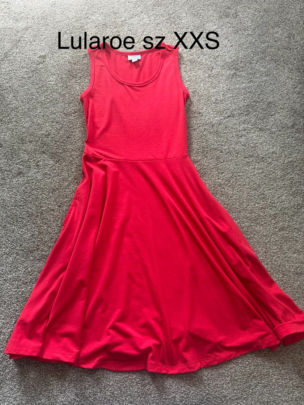 LuLaRoe Sleeveless Fit & Flare Dress - Bright Red